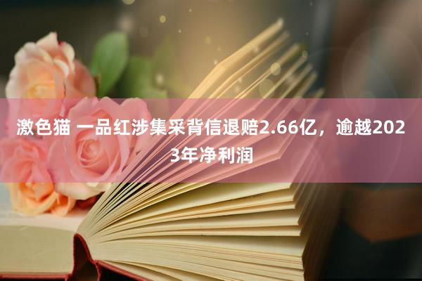 激色猫 一品红涉集采背信退赔2.66亿，逾越2023年净利润