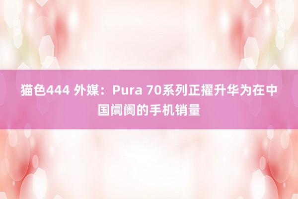 猫色444 外媒：Pura 70系列正擢升华为在中国阛阓的手机销量