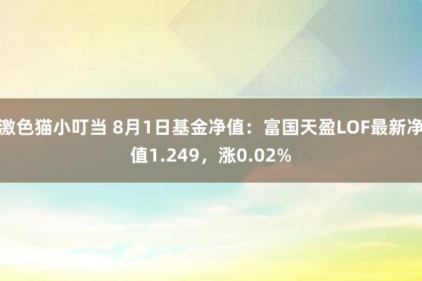 激色猫小叮当 8月1日基金净值：富国天盈LOF最新净值1.249，涨0.02%