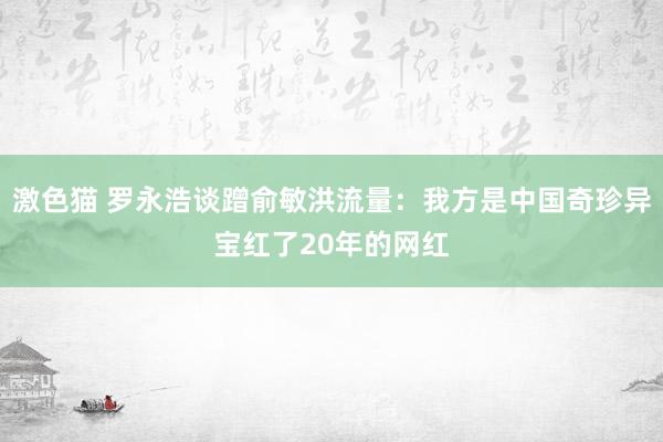 激色猫 罗永浩谈蹭俞敏洪流量：我方是中国奇珍异宝红了20年的网红