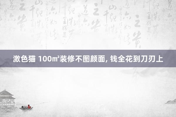 激色猫 100㎡装修不图颜面， 钱全花到刀刃上