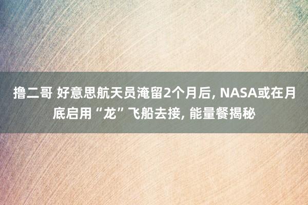 撸二哥 好意思航天员淹留2个月后， NASA或在月底启用“龙”飞船去接， 能量餐揭秘