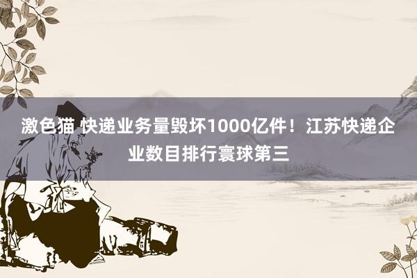 激色猫 快递业务量毁坏1000亿件！江苏快递企业数目排行寰球第三