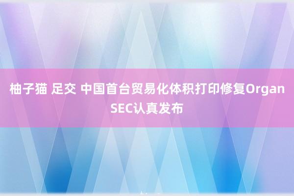 柚子猫 足交 中国首台贸易化体积打印修复OrganSEC认真发布