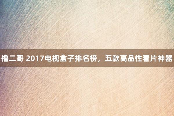 撸二哥 2017电视盒子排名榜，五款高品性看片神器