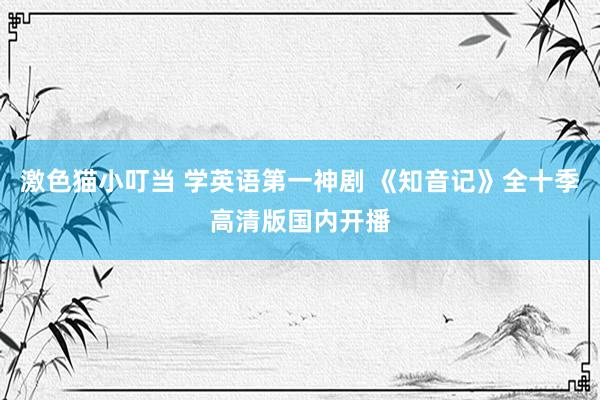 激色猫小叮当 学英语第一神剧 《知音记》全十季高清版国内开播