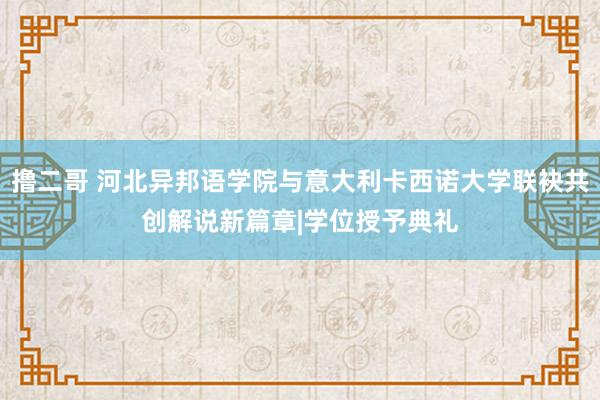 撸二哥 河北异邦语学院与意大利卡西诺大学联袂共创解说新篇章|学位授予典礼