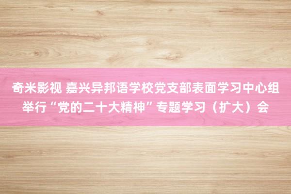 奇米影视 嘉兴异邦语学校党支部表面学习中心组举行“党的二十大精神”专题学习（扩大）会