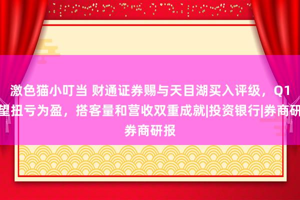 激色猫小叮当 财通证券赐与天目湖买入评级，Q1展望扭亏为盈，搭客量和营收双重成就|投资银行|券商研报