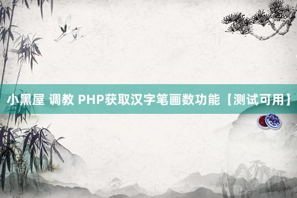 小黑屋 调教 PHP获取汉字笔画数功能【测试可用】