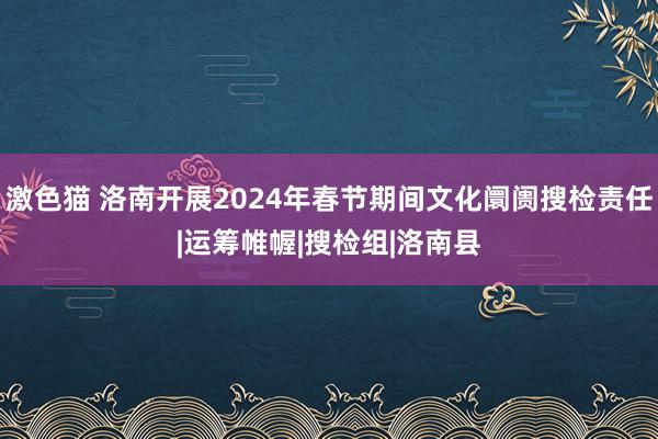 激色猫 洛南开展2024年春节期间文化阛阓搜检责任|运筹帷幄|搜检组|洛南县