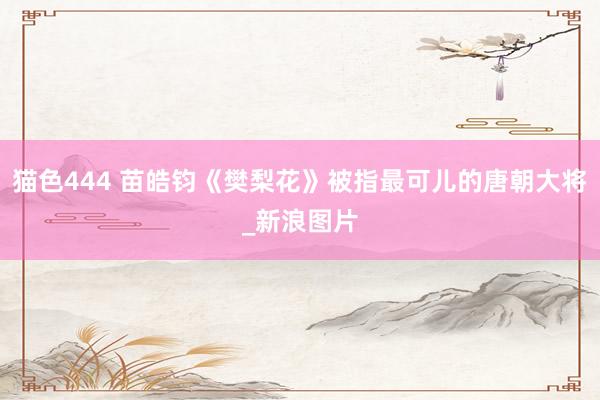 猫色444 苗皓钧《樊梨花》被指最可儿的唐朝大将_新浪图片