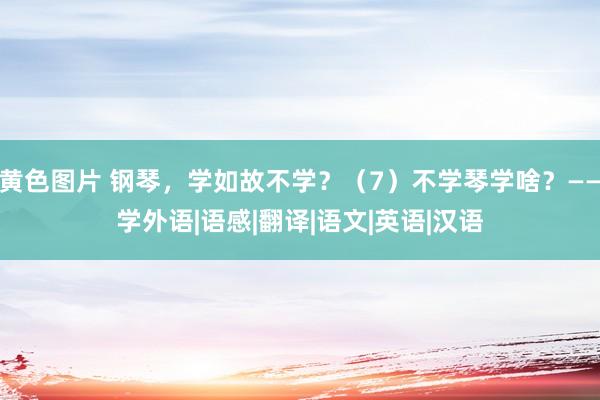 黄色图片 钢琴，学如故不学？（7）不学琴学啥？——学外语|语感|翻译|语文|英语|汉语